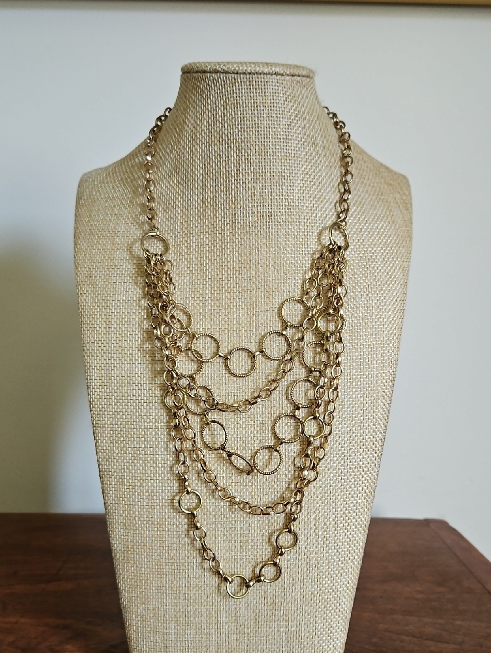 Gold Multi-Layer Circle Chain Necklace